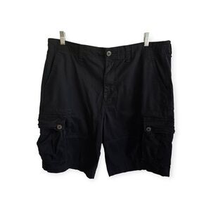 Aeropostale Mens Shorts Size 36 Cotton Cargo Pockets Black Casual Outdoors